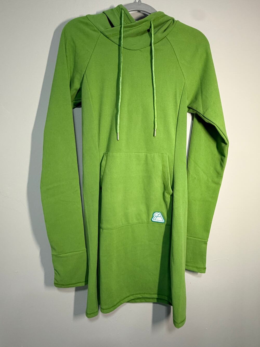NWT Wild Woods Alpenglow Cowl Neck Fleece Hoodie Dress - Green - Size S